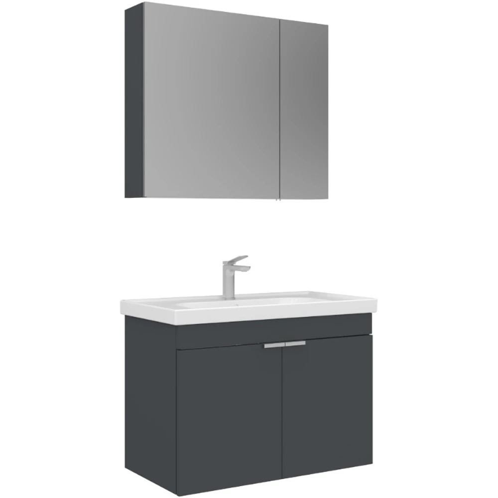 Orka Desna 80 Cm Mat Antrasit Banyo Dolabı Takımı - 5007932