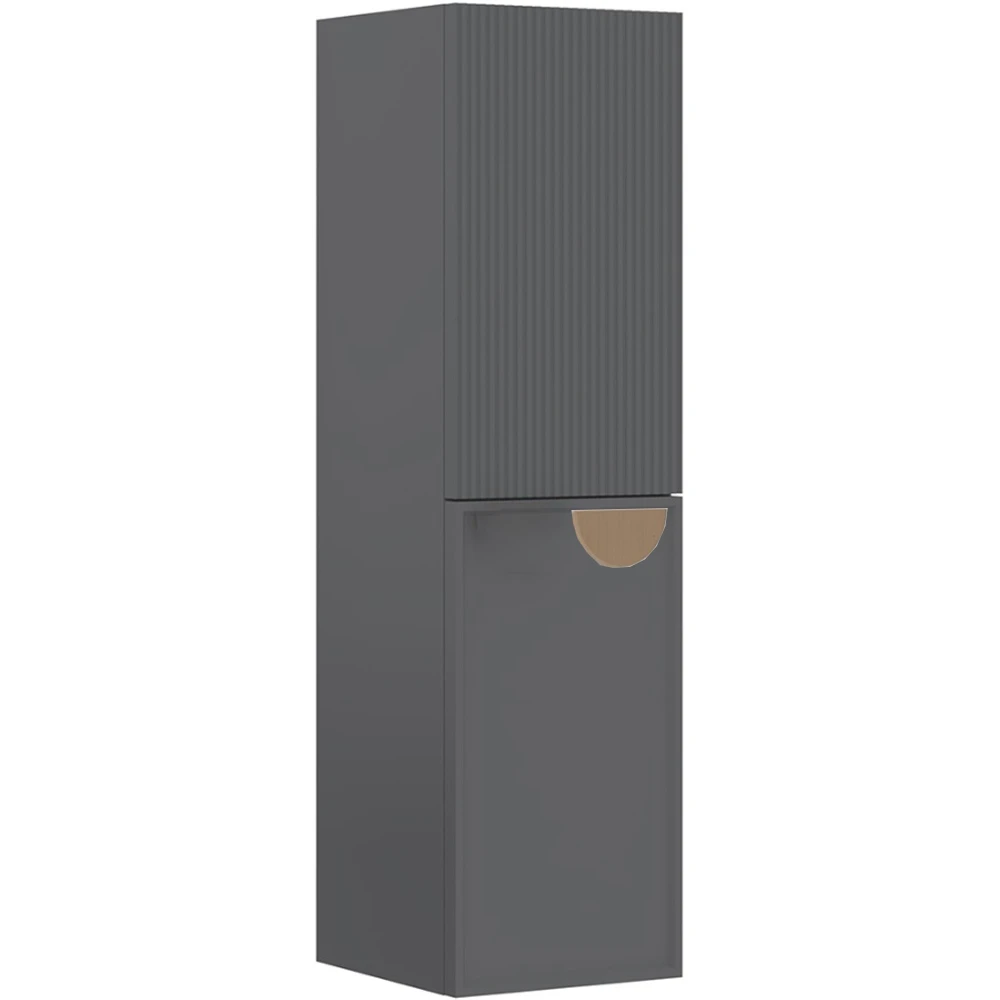 Orka Molino 40 Cm Sol Mat Gri Boy Dolabı (Altın Kulp)