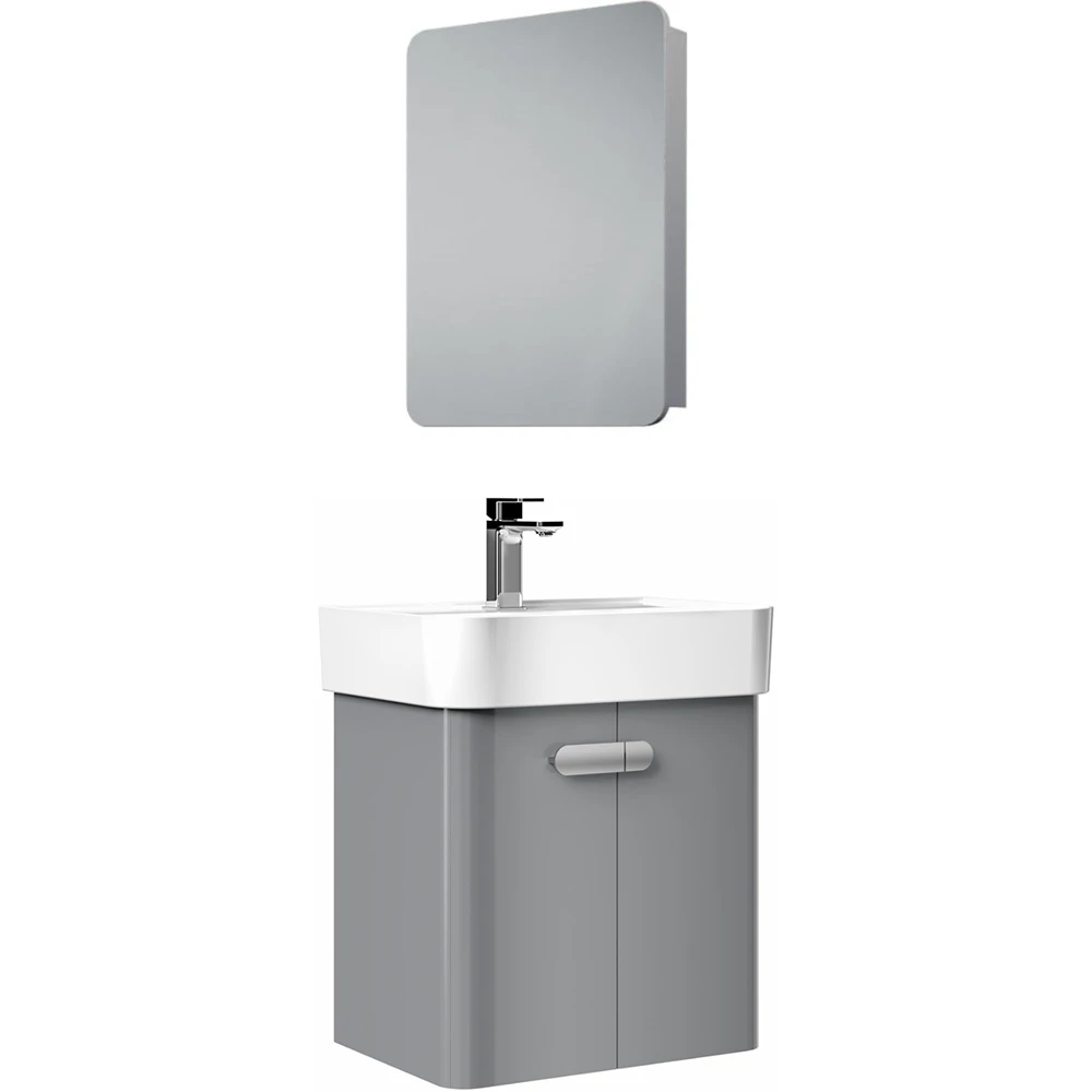 Orka Orbit 55 Cm Parlak Gri Banyo Dolabı Takımı