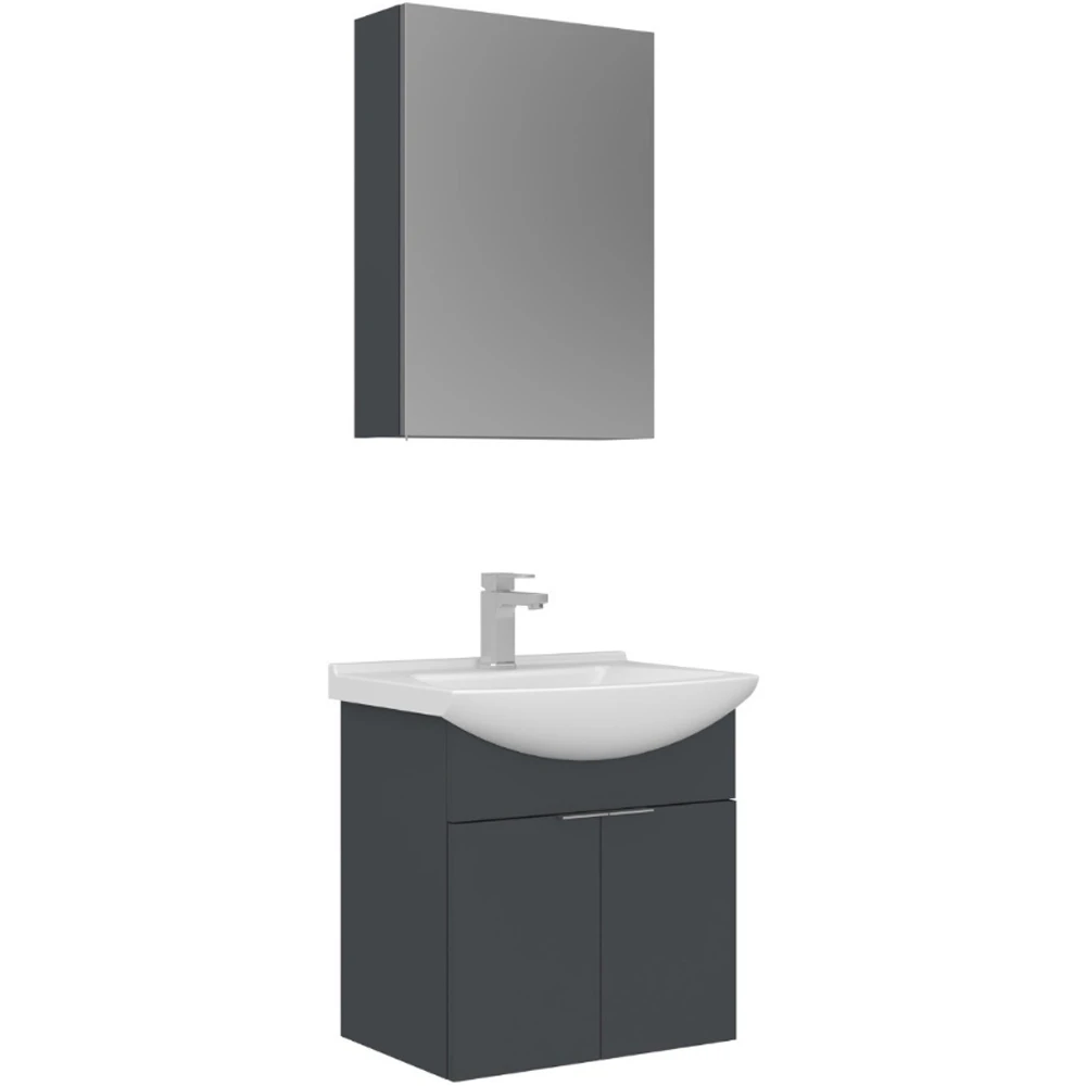 Orka Purus 55 Cm Antrasit Banyo Dolabı Takımı - 5008334