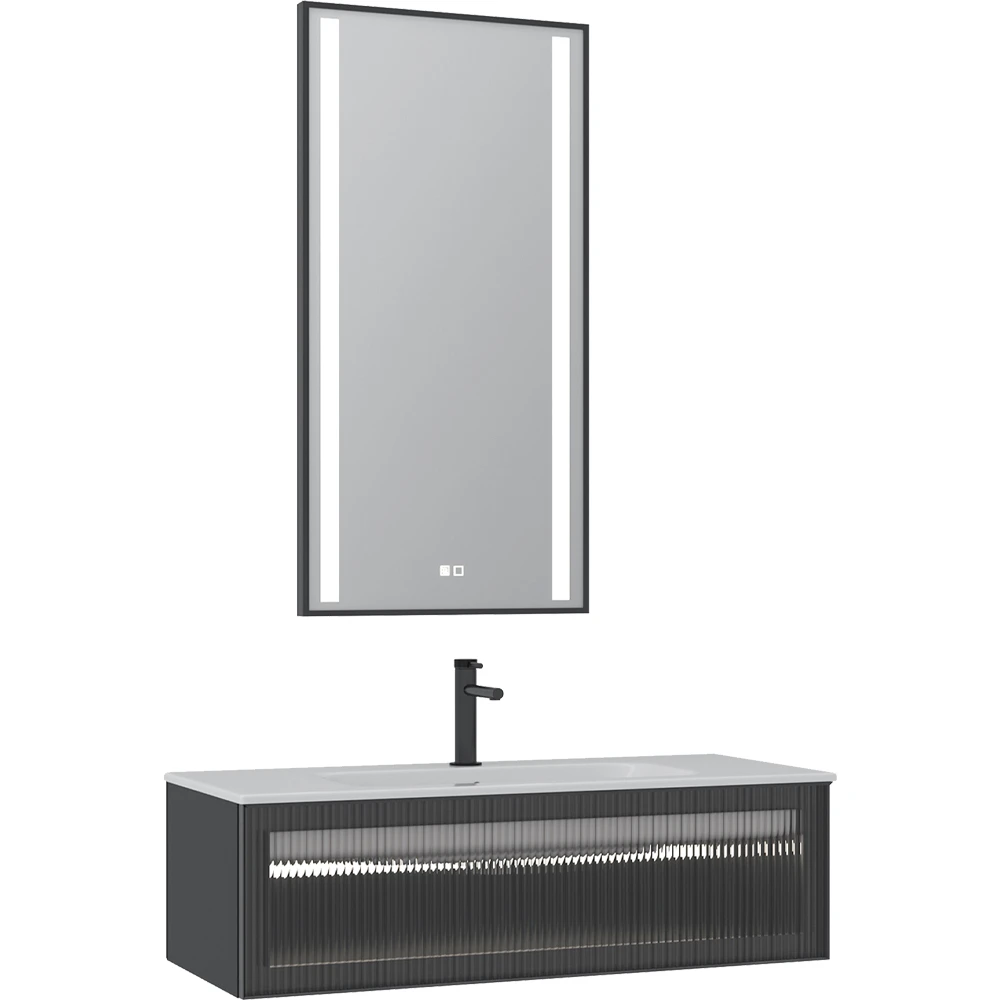Orka Urban 100 Cm Mat Siyah Banyo Dolabı Takımı