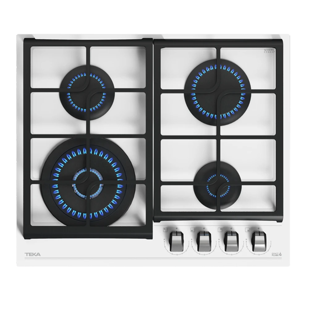 Teka GZC 64320 XB ExactFlame Teknolojili 60 Cm Beyaz Cam Gazlı Ocak