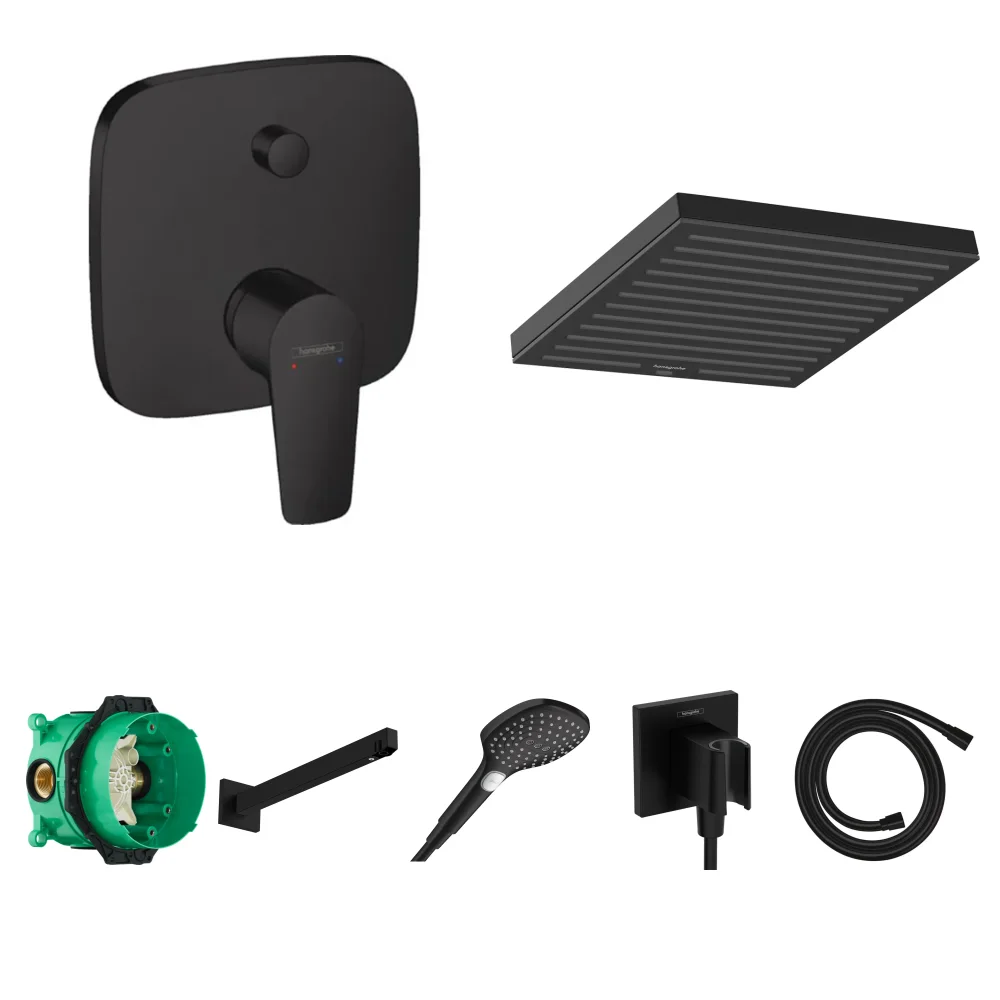 Hansgrohe Talis E Mat Siyah 2 Çıkış Ankastre Duş Seti - Pulsify E 260
