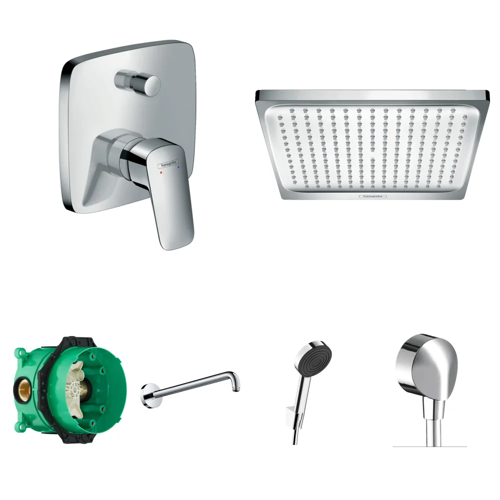 Hansgrohe Logis 2 Çıkış Ankastre Duş Seti - Crometta 240