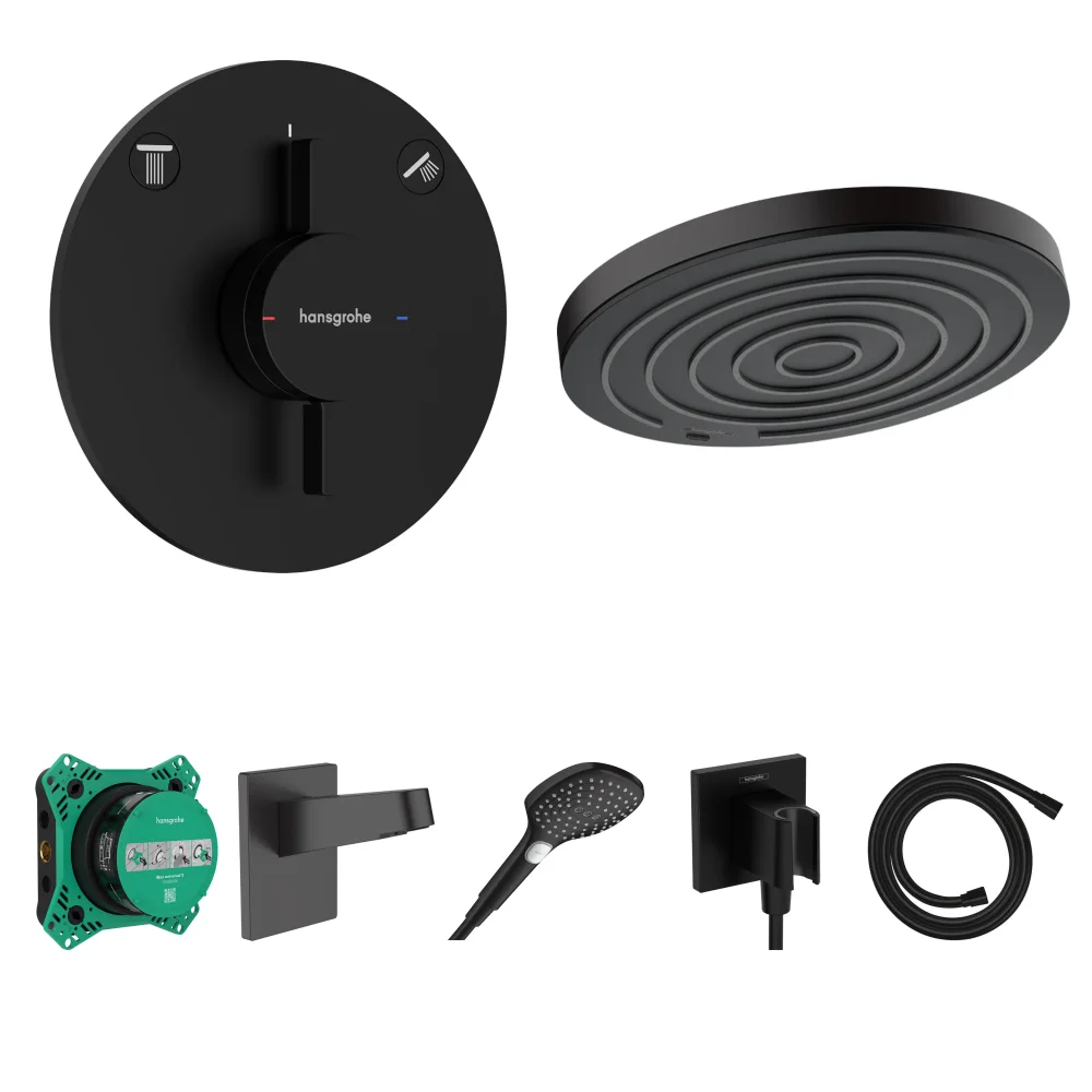 Hansgrohe DuoTurn S Mat Siyah 2 Çıkış Ankastre Duş Seti - Pulsify S 260