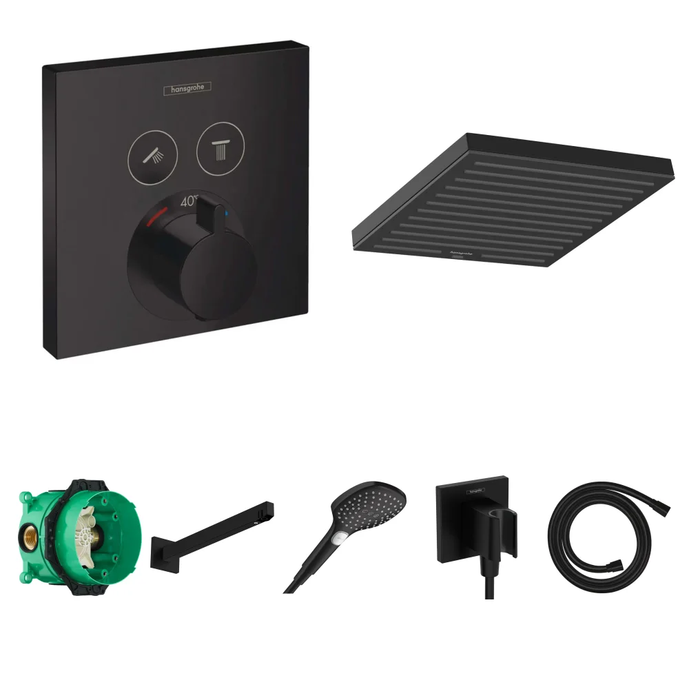 Hansgrohe ShowerSelect Mat Siyah 2 Çıkış Ankastre Duş Seti - Pulsify E 260
