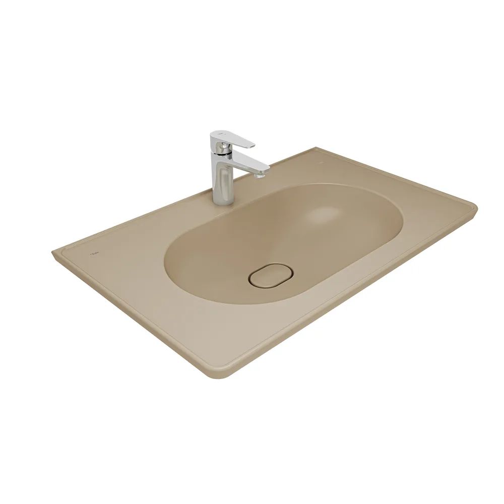 Kale Zero 2.0 80x50 Cm Mat Latte Etajerli Lavabo