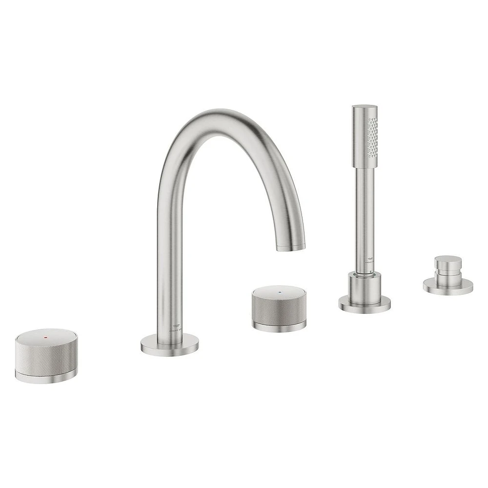 Grohe Atrio Paslanmaz Çelik Fırçalanmış Knob Küvet Bataryası