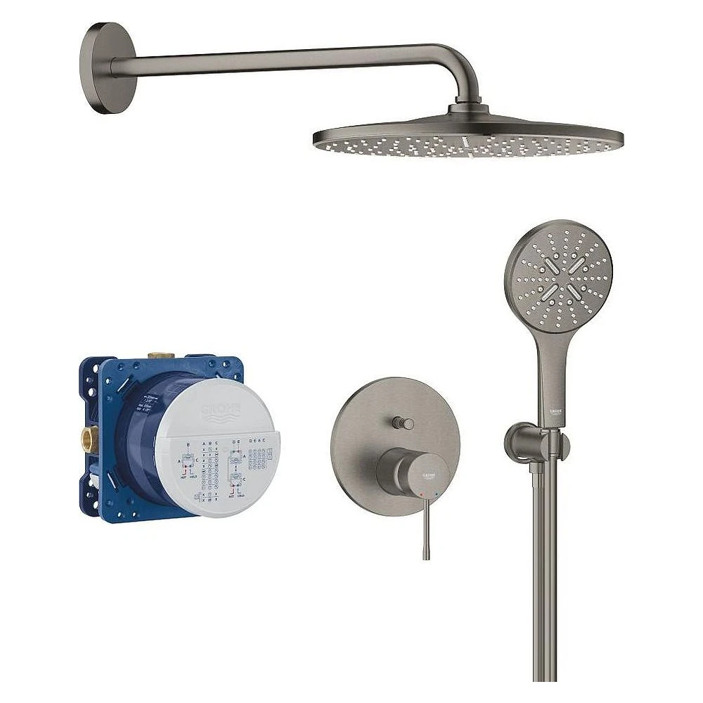 Grohe Essence New Antrasit Fırçalanmış Duvardan Duş Sistemi