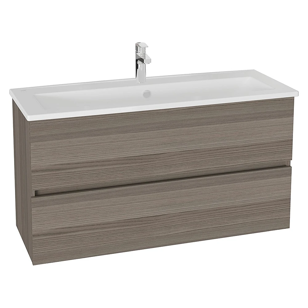 Vitra Mia Plus Square 120 Cm Cordoba İki Çekmeceli Tek Armatür Delikli Lavabo Dolabı