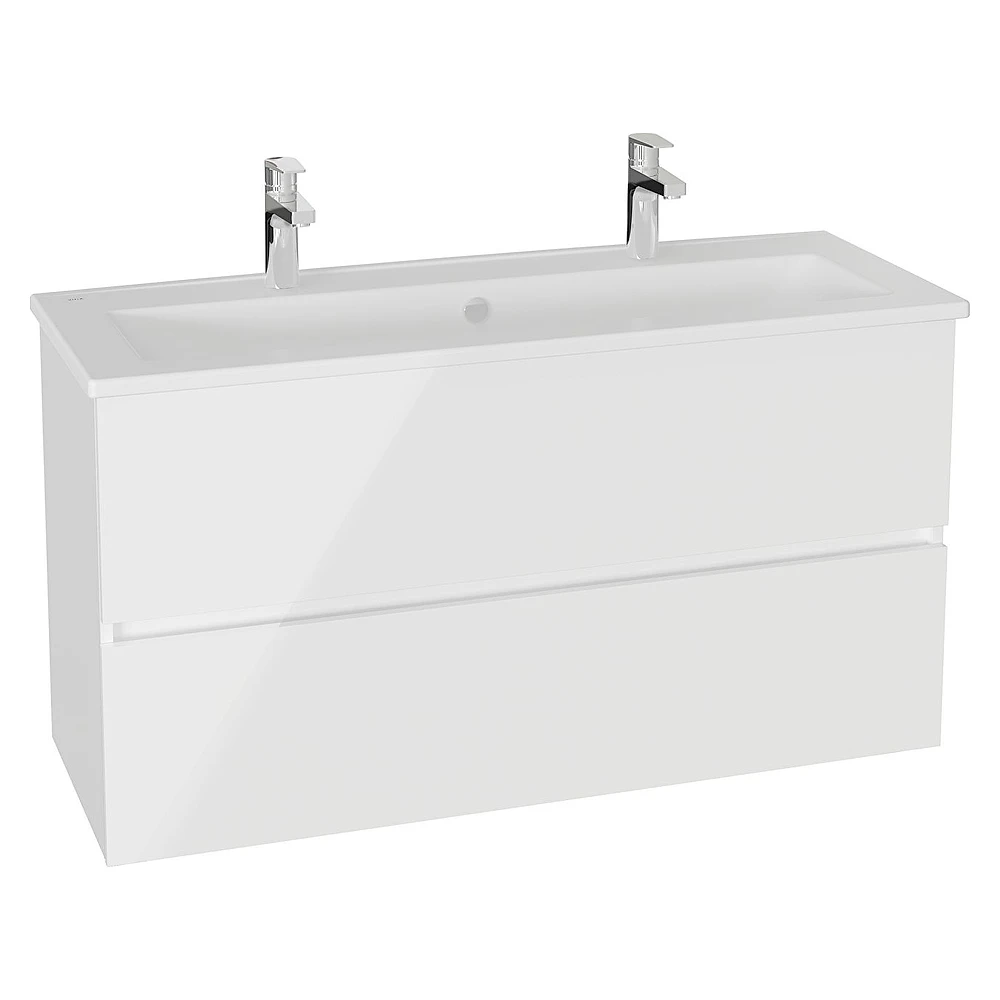 Vitra Mia Plus Square 120 Cm Parlak Beyaz İki Çekmeceli Lavabo Dolabı