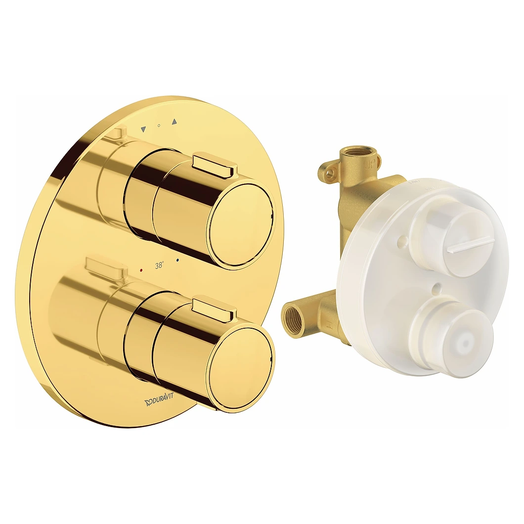 Duravit 2 Çıkışlı Altın Termostatik Ankastre Batarya