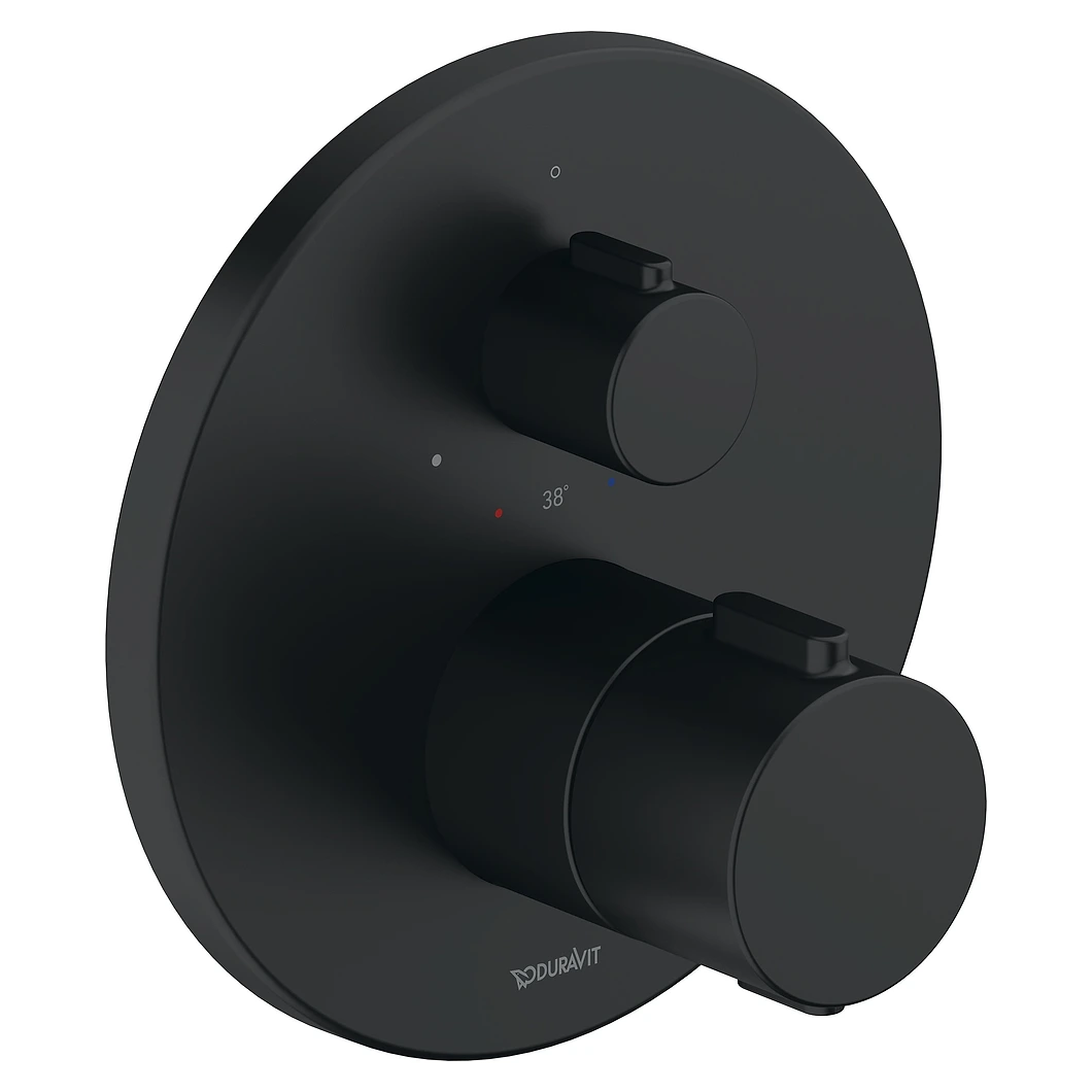Duravit 1 Çıkışlı Mat Siyah Termostatik Ankastre Batarya