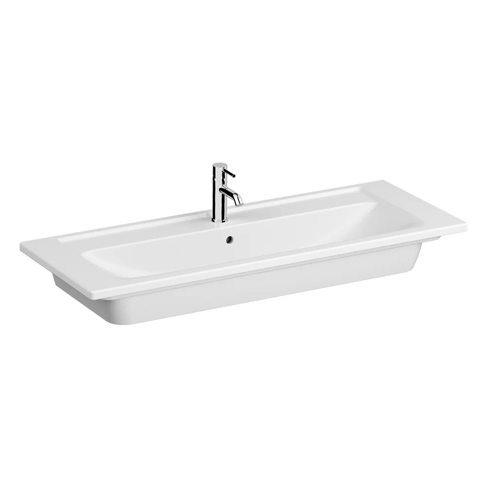 Vitra Integra 120x47 Cm Tek Delikli Beyaz Etajerli Lavabo