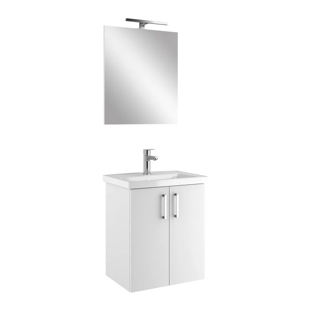 Kale Noa 55 Cm Beyaz Kapaklı Banyo Dolabı Seti