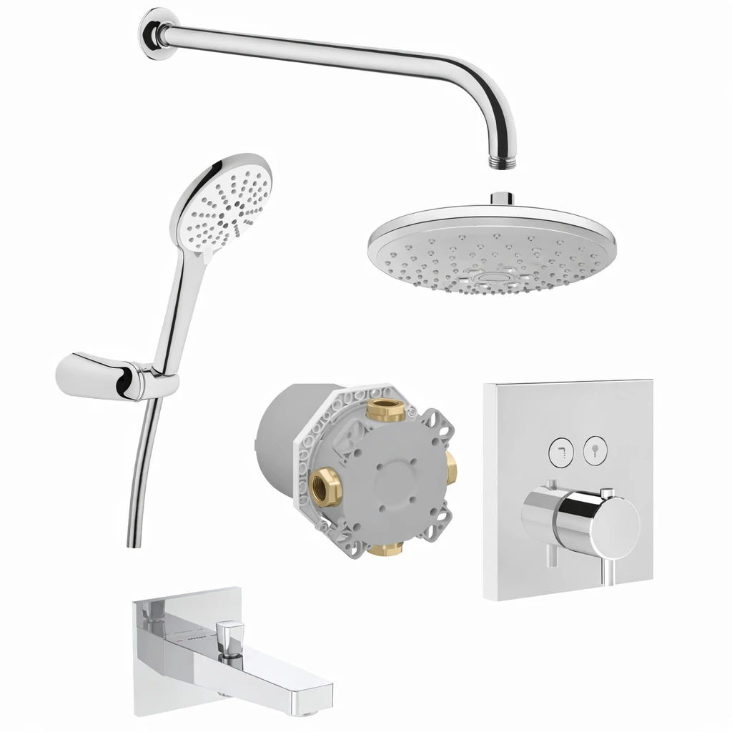 VitrA AquaControl Square Ankastre Termostatik Duş Seti Krom A49294